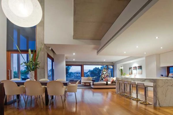 Dica de decoracao para casa - Arquitetura e decoração da sala de 
estar, cozinha e sala de jantar
