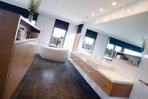 Dica de decoracao para casa - Arquitetura e decoração de banheiro 
com banheira de imersão conteporanea